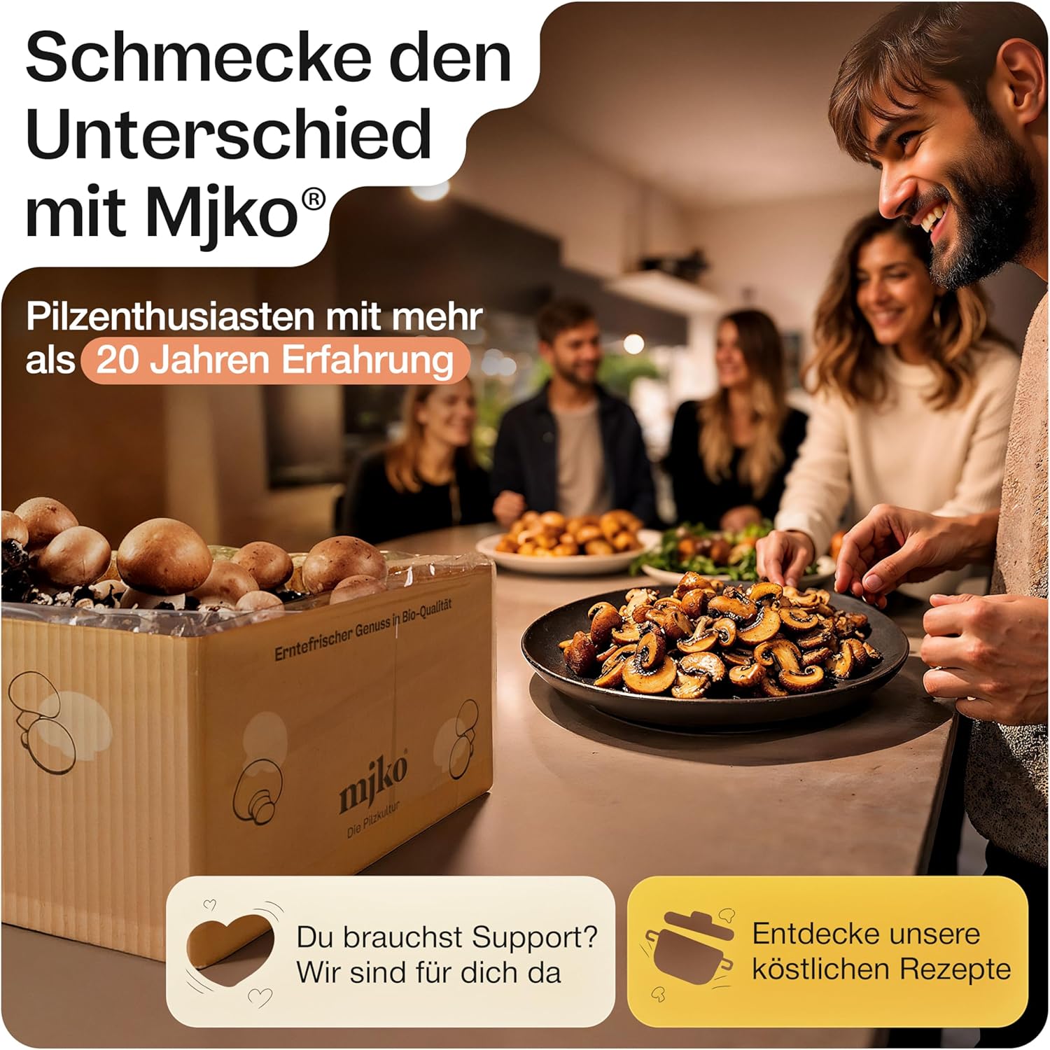 Sparpaket: Bio-Pilzboxen „weiße Champignons“ und „braune Champignons“